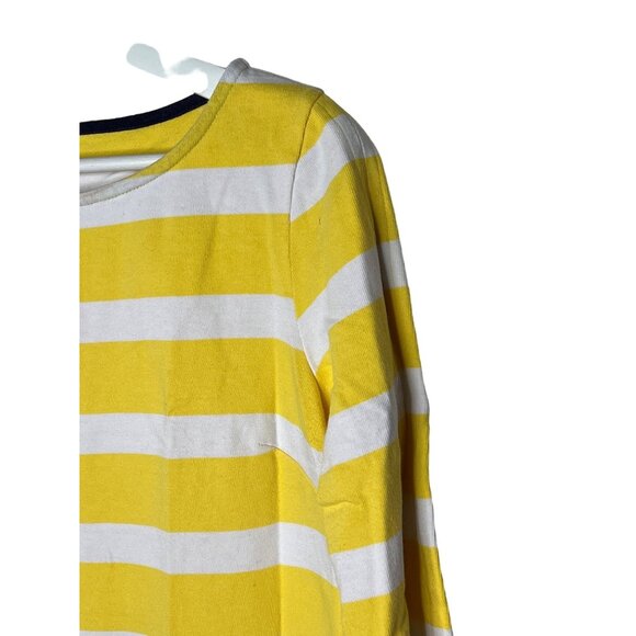 Crown & Ivy Women’s M Yellow White Stripe Tunic Top or Mini Dress Cotton 33” - Picture 4 of 12